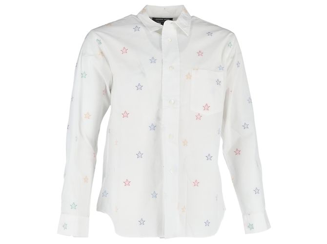 Comme Des Garcons Camisa de manga longa estampada com estrelas Comme Des Garçons em algodão branco