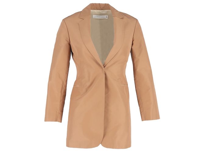Blazer de un solo botón en algodón marrón de Victoria Beckham Castaño Roja