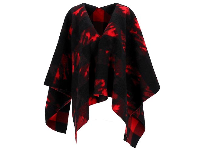Reversibles Poncho von Dsquared2 aus roter Wolle