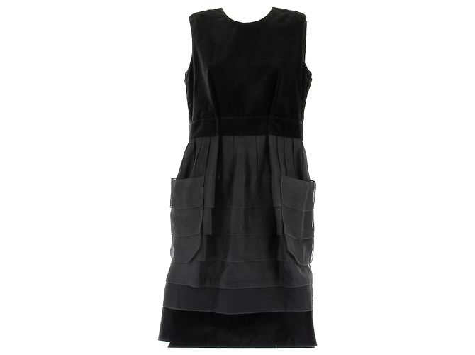 Vestido YVES SAINT LAURENT T.FR 40 Seda Negro
