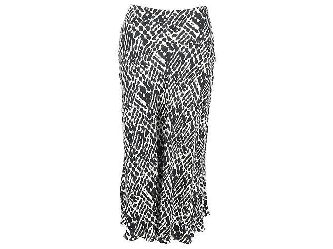 Falda midi estampada Ba&Sh Oddy en viscosa negra y blanca