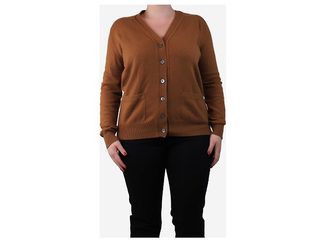 Crimson Beige Boyfriend-Cardigan - Größe L Braun