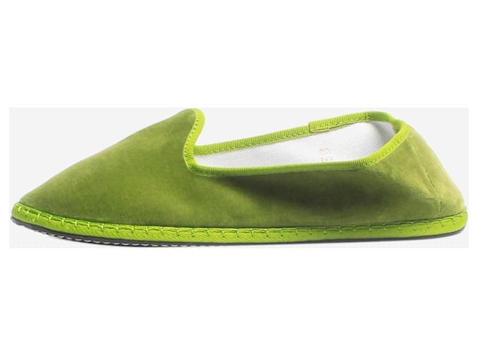Autre Marque Green velvet slippers - size EU 38  ref.2113989