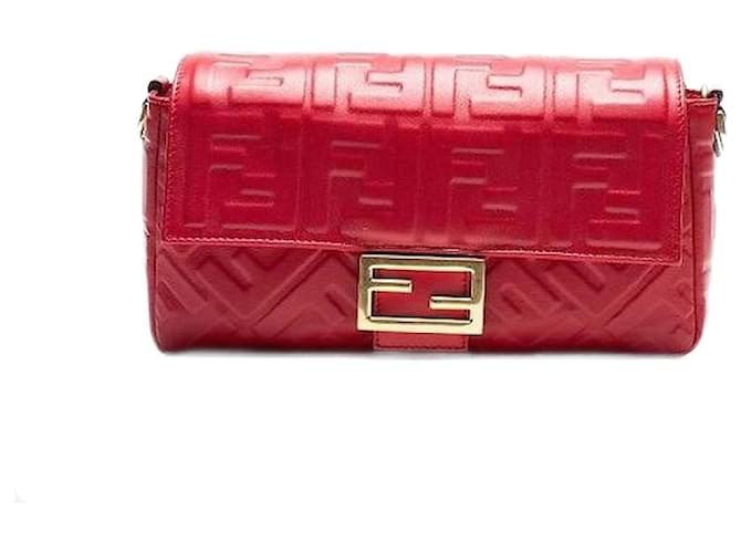 Fendi Baguette Cuir Rose  ref.2114103