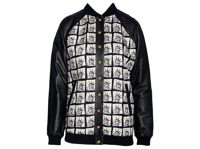 Fausto Puglisi Print Bomber Jacket Black