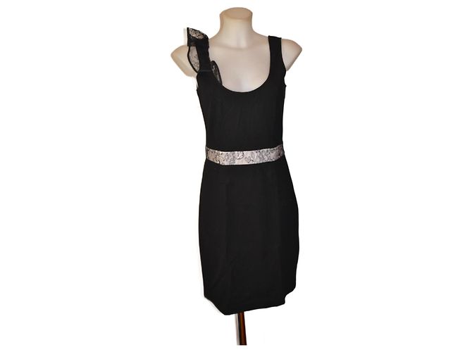Vestido Valentino Garavani de algodón elástico y encaje negro