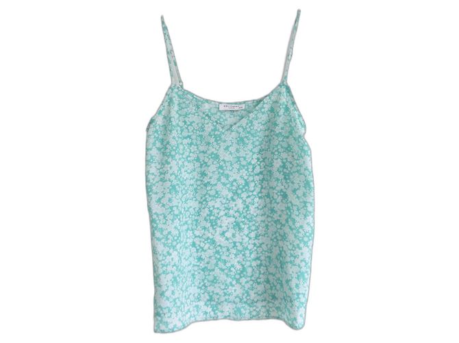Top de seda floral verde Laya de Equipment Verde claro