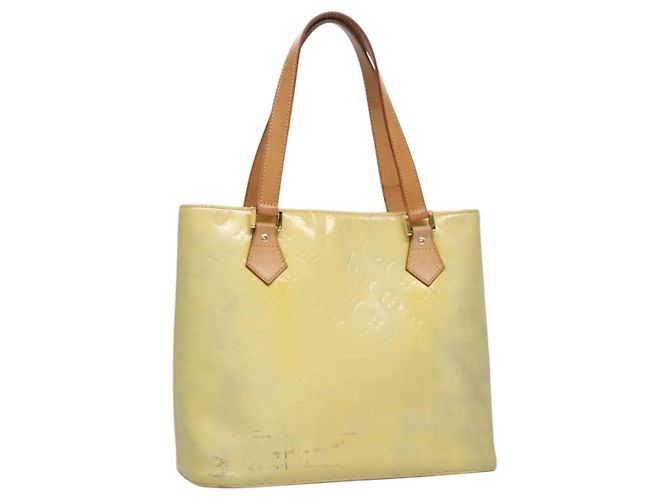 LOUIS VUITTON Monogram Vernis Houston Sac à Main Bleu Bébé M91005 LV Auth BA788 Bleu clair