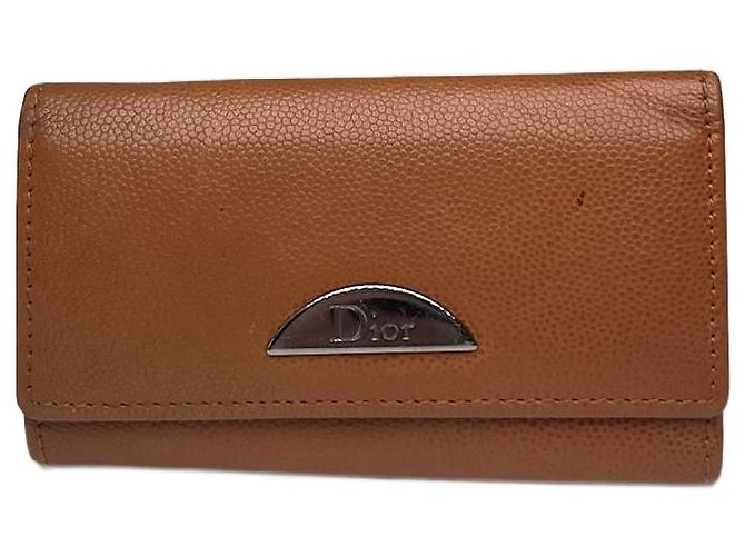 Vintage Dior Leather Key Holder Brown Orange
