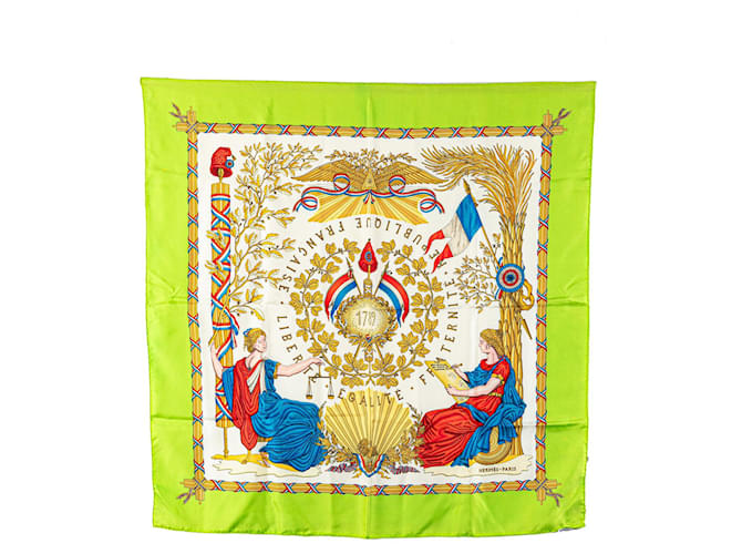 Hermès HERMES Scarves T.  Silk Green  ref.2116615