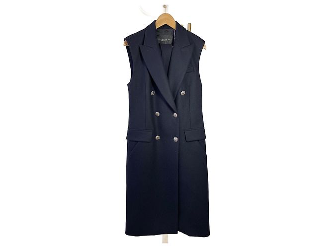 Barbara Bui sleeveless wool coat black size 40