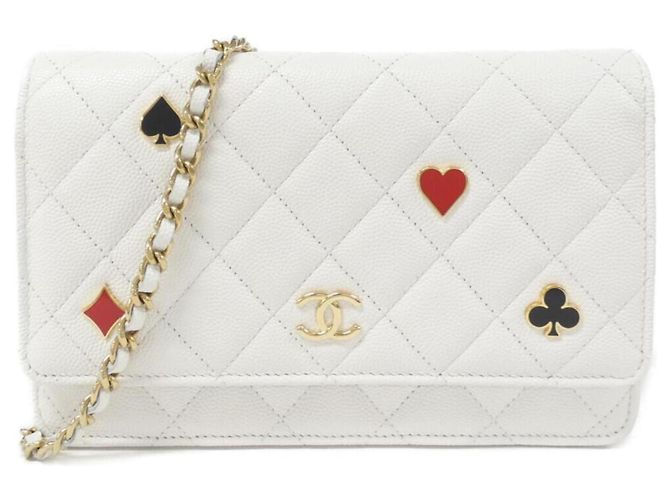 Wallet On Chain Cartera Chanel Con Cadena Blanco
