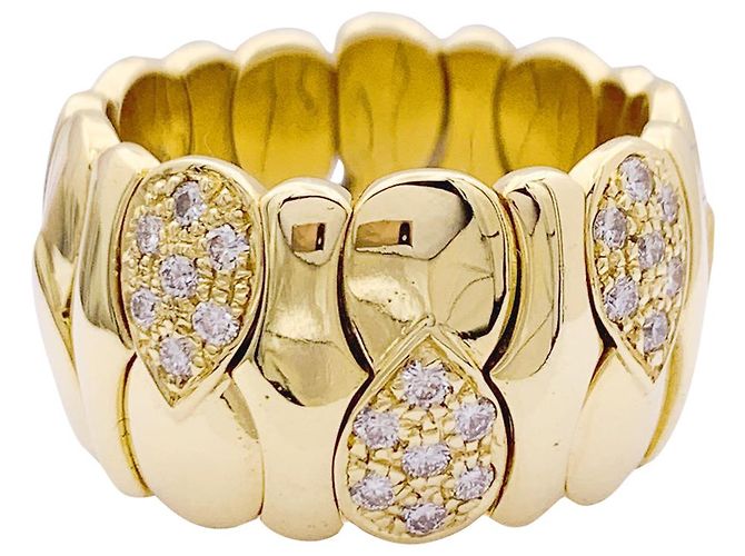 inconnue Anillo de oro amarillo, diamantes.
