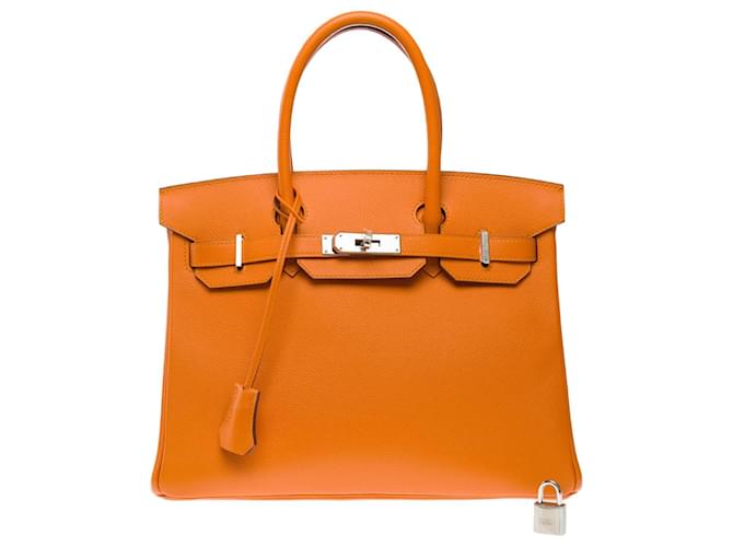 Hermès Sac HERMES Birkin 30 en Cuir Orange - 102583  ref.2117622
