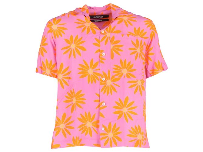 Camisa Jean impressa Jacquemus em viscose rosa