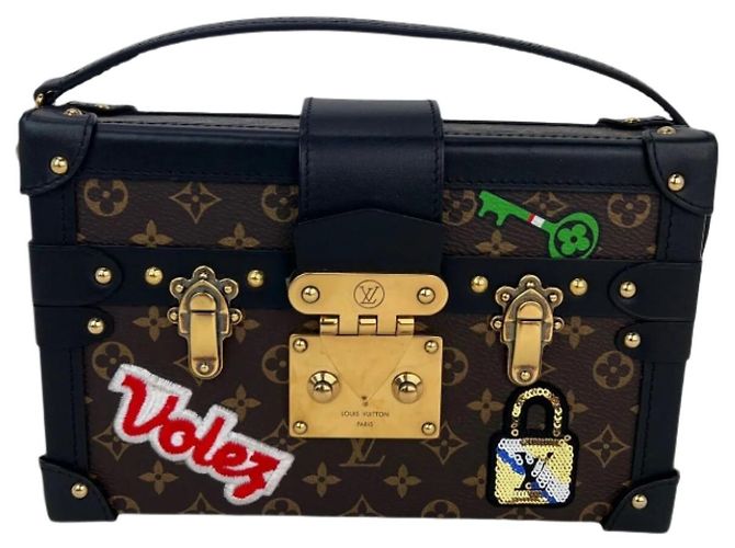 Borsa a tracolla Louis Vuitton Petite Malle Patches Monogram Marrone