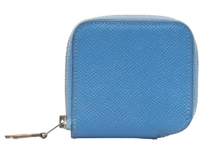 Silk In Monedero de cuero de seda Hermès Azul
