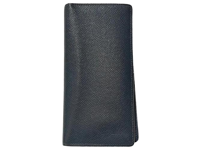 Louis Vuitton Taiga Portefeuille Brazza Bi-fold Wallet Black Leather  ref.2118162