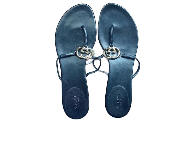 Gucci Double G Leder Mules Schwarz