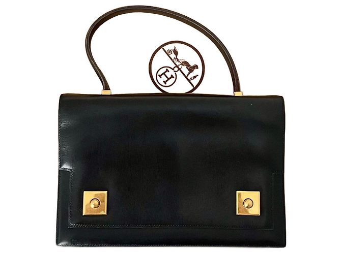 Sac Hermès Piano – Box noir – Vintage