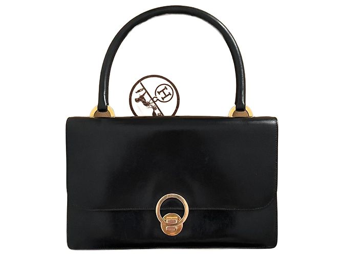 Sac Hermès Ring – Box noir – Année 1957 (Stamp M)