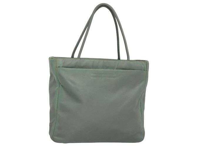 PRADA Bolsa de mão de nylon verde Auth bs23688