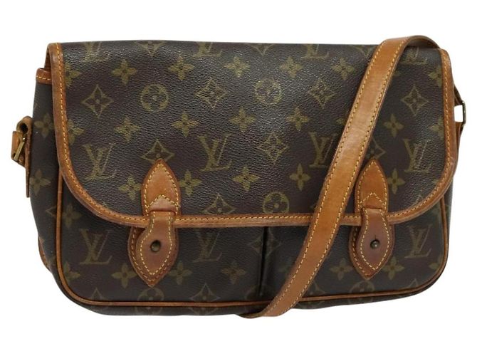 LOUIS VUITTON Monogram Gibeciere MM Bolsa de Ombro M42247 LV Auth ep7955 Monograma