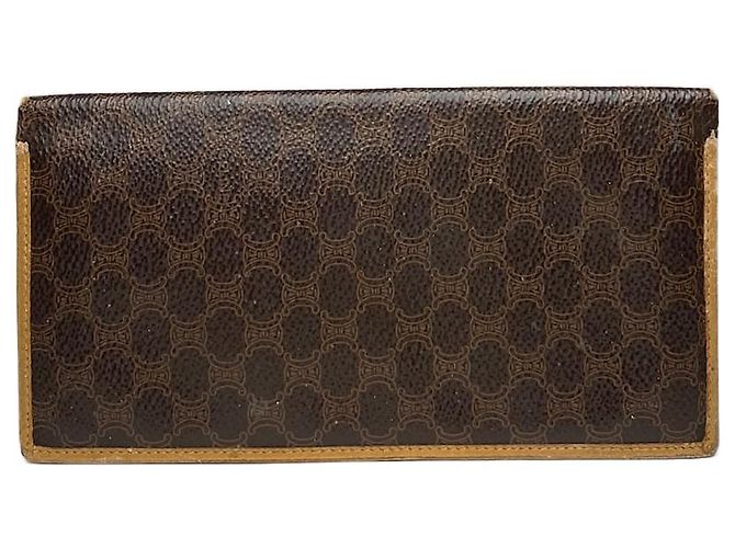 Céline Vintage Celine Paris Leather Monogram ID holder Brown