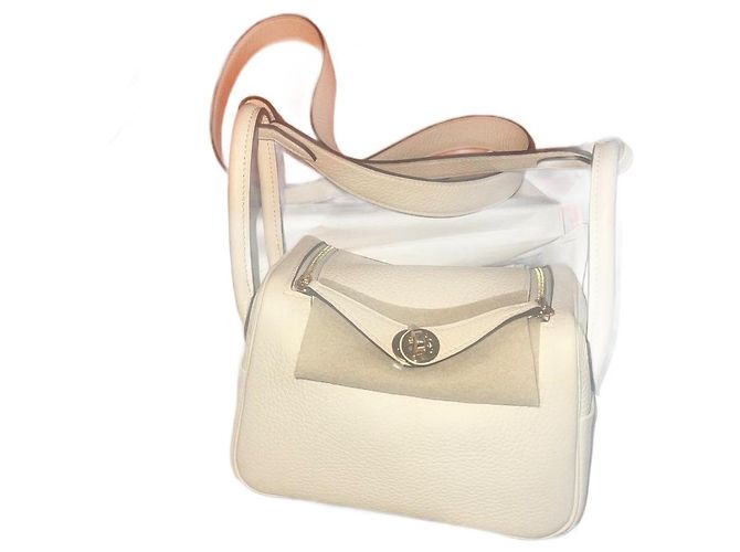 Hermès Mini lindy 2025 blanc casser couleur nata impeccable Blanc cassé