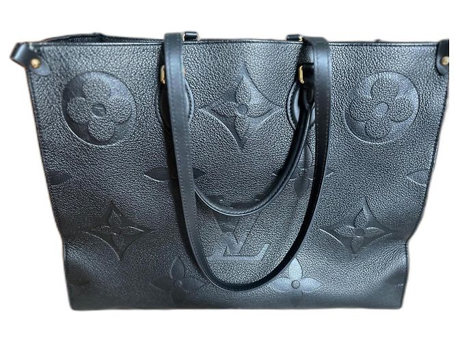Louis Vuitton OnTheGo GM Black Monogram Leather Tote Bag