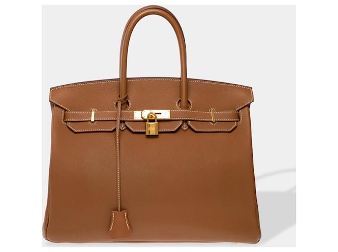 Hermès Sac HERMES Birkin 35 en Cuir Doré - 102587  ref.2119079