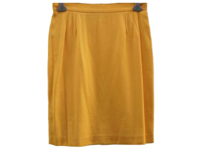 Falda de lana naranja Yves Saint Laurent 