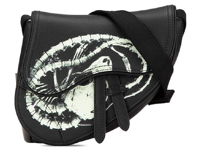 Christian Dior Dior Cactus Jack Leather Saddle Bag Black  ref.2119471