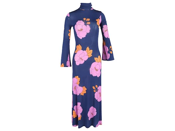 Autre Marque  Dodo Bar Or Brigitte Floral Turtleneck Maxi Dress in Multicolor Viscose Multiple colors Cellulose fibre  ref.2119748