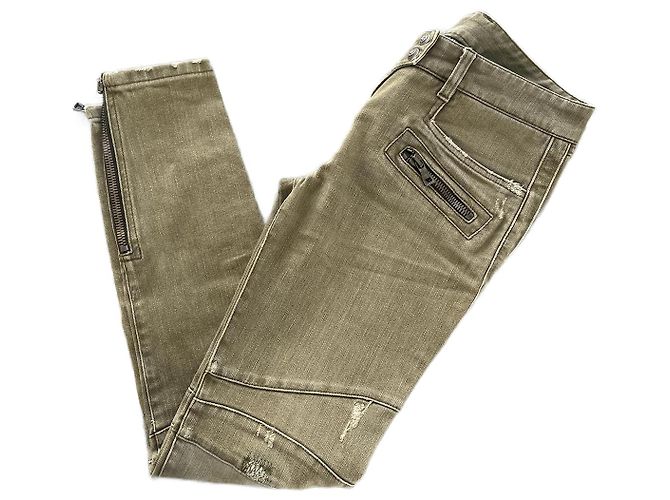 Jean Vert Effet Usé/Déchiré – Balmain – Taille 40
