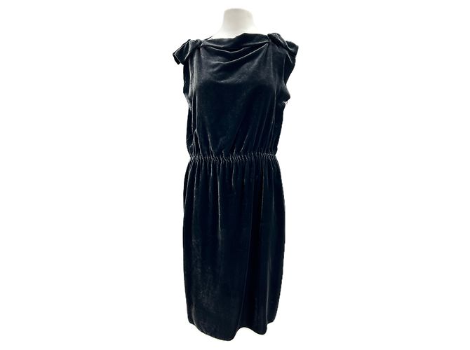 LANVIN Dresses T.FR 40 Silk Dark grey