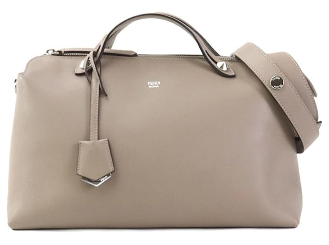 By The Way Fendi Handbag Shoulder Bag Grey Leather  ref.2120001