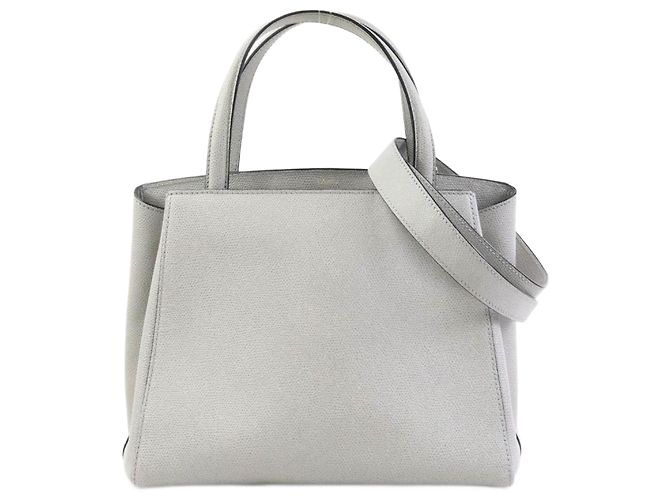 Graue Lederhandtasche Valextra Braun