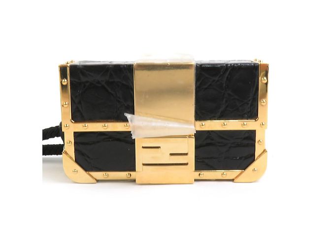 Fendi Tech Ledger Nano X Baguette Wallet Holder Black Golden