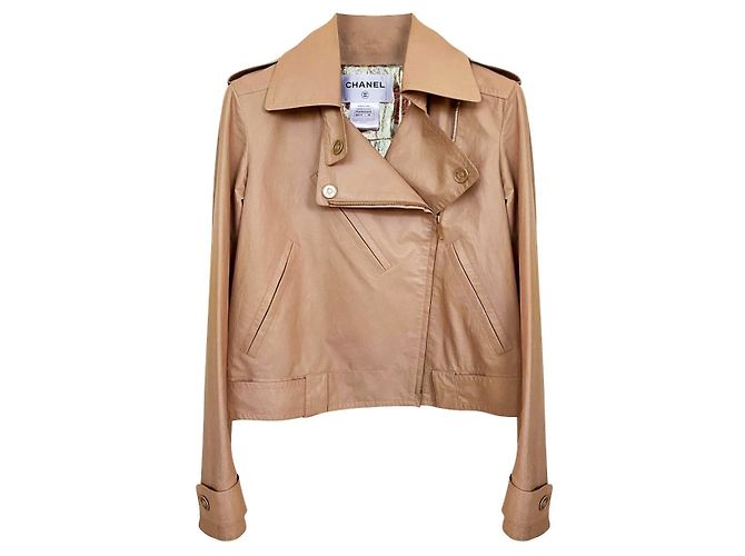 Chanel Giacca in pelle beige 34 FR 12K$ Parigi / Dubai