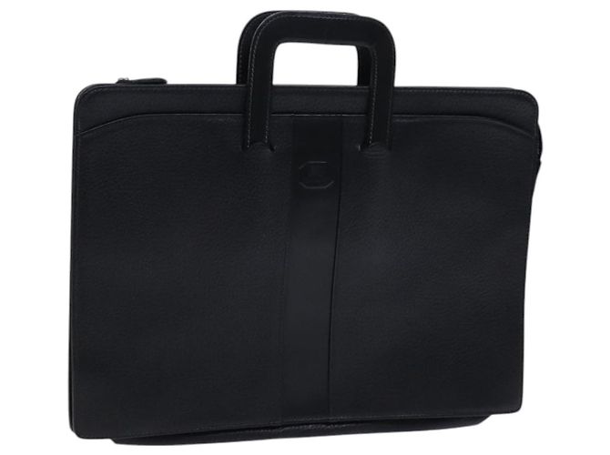 Autre Marque Schwarze Leder-Handtasche von Burberrys Auth bs23427