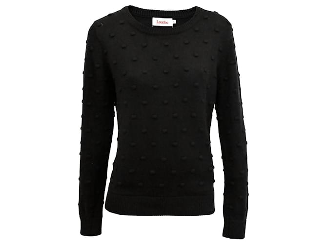 Autre Marque Louche bubble knit viscose cotton jumper in black size L XL  ref.2122069