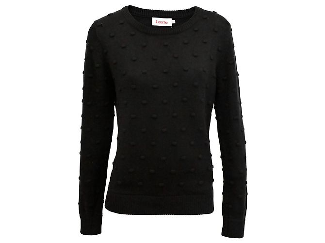 Autre Marque Louche Bubble-Strickpullover aus Viskose und Baumwolle in Schwarz Größe L XL