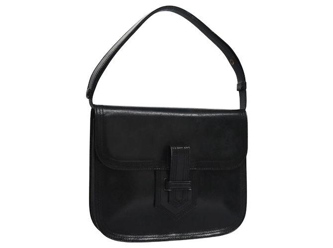 Borsa a spalla in pelle nera Auth BA779 di SAINT LAURENT Nero