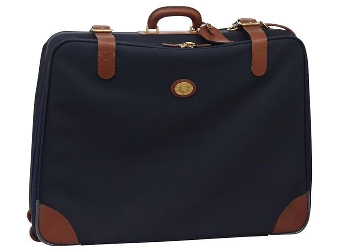 Autre Marque Borsa da viaggio Burberrys Boston in PVC blu navy e marrone Auth ti2922