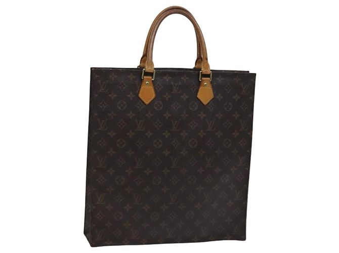 LOUIS VUITTON Monogram Sac Plat Handtasche M51140 LV Auth BD912 Monogramm