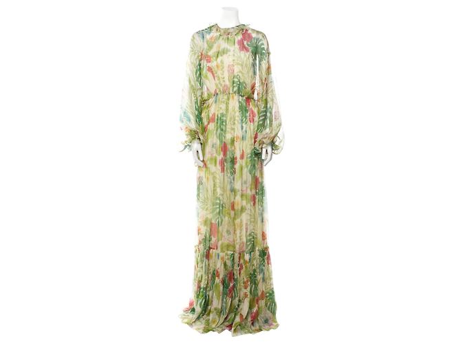 Gucci Maxikleid aus Seide Mehrfarbig Mehrfarben