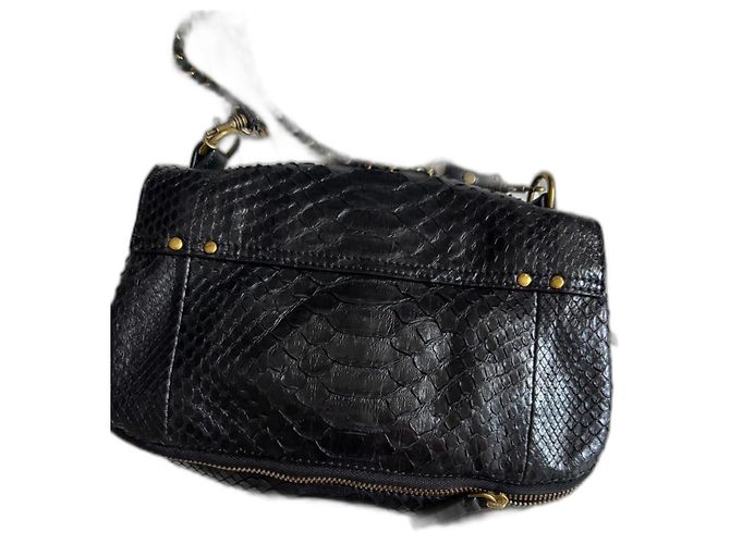 Sac à main Jerome Dreyfuss Boby en cuir de python noir