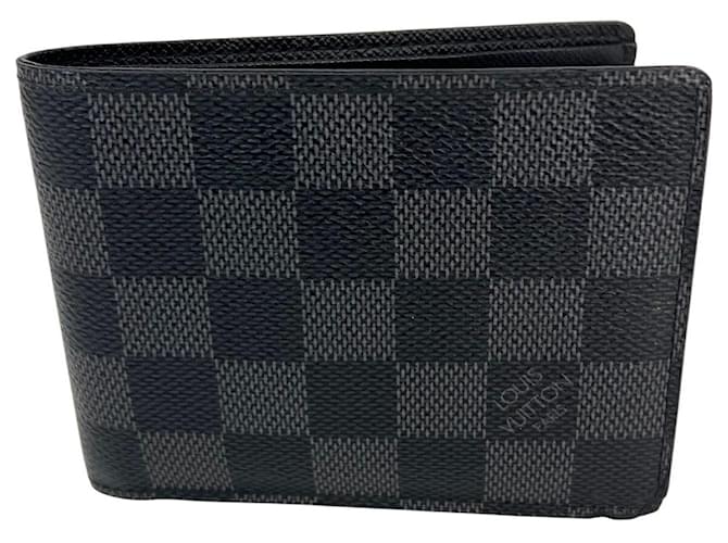 LOUIS VUITTON Damier Graphite Multiple Wallet Men Black Cloth  ref.2123222