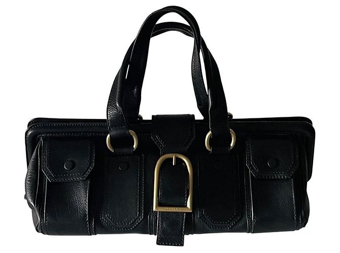 Borsa Céline Doctor's Bag in pelle nera e finiture oro Nero Gold hardware